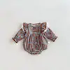 Mono Coreano de Estilo Nuevo para Bebé 2026, de Manga Larga con Estampado Floral, Mono de Moda para Niña de Bebé con Bolsa de Paseo
