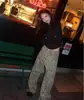 Jeans Americano Retro com Estampa de Leopardo de Perna Larga para Mulheres no Mesmo Estilo de Jennie Kim, Calça Casual Solta Emagrecedora de Perna Reta
