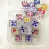 Dados de 16 mm bordes redondeados color transparente puntos transparentes tamiz de cristal barra ajedrez mahjong ktv acrílico dados al por mayor