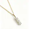Colar de Zircônia em Prata de Lei 925 para Mulheres Banhado a Ouro 18K Simples de Nicho Incrustado com Três Diamantes Cruzado Requintado Suprimento 2025 Novo Estilo