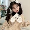 Novo cachecol infantil costura cor combinando fofo desenho animado acolchoado pelúcia panda gatinho cachecol outono e inverno quente