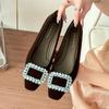 Sapatos Homólogos de Uva de Alta Qualidade, Sapatos de Outono com Strass, Sapatos Baixos para Meninas, Solas Macias para Mulheres, Confortáveis e Não Cansativos para os Pés