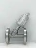 Válvula de Assento Angular Pneumática com Flange de Aço Inoxidável 304 Resistente a Altas Temperaturas de Vapor Válvula de Bloqueio Tipo Y Válvula de Controle de Ar 15Dn254032