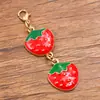 Varios accesorios de joyería personalizados de aleación transfronterizos europeos y americanos con dijes de frutas, llaveros de doble plátano, sandía y fresa