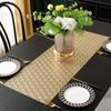 Venta caliente mantel de PVC camino de mesa dorado camino de mesa de 90CM toalla de mesa de PVC toalla larga con forma de flor aislamiento térmico antideslizante toalla de mesa
