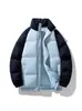 Invierno Nuevo Estilo 2026 Cuello Alto Chaqueta de Algodón Jinjiang Ropa de Algodón Relleno Hombres Color Americano Bloque de Color Cuello Alto Ropa de Algodón Ropa de Invierno para Parejas