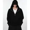 Tejido de Punto Americano con Media Cremallera para Hombre en Otoño e Invierno, Tejido de Punto de Marca de Moda Estilo Holgado Perezoso, Sudadera, Chaqueta de Pareja de Gama Alta
