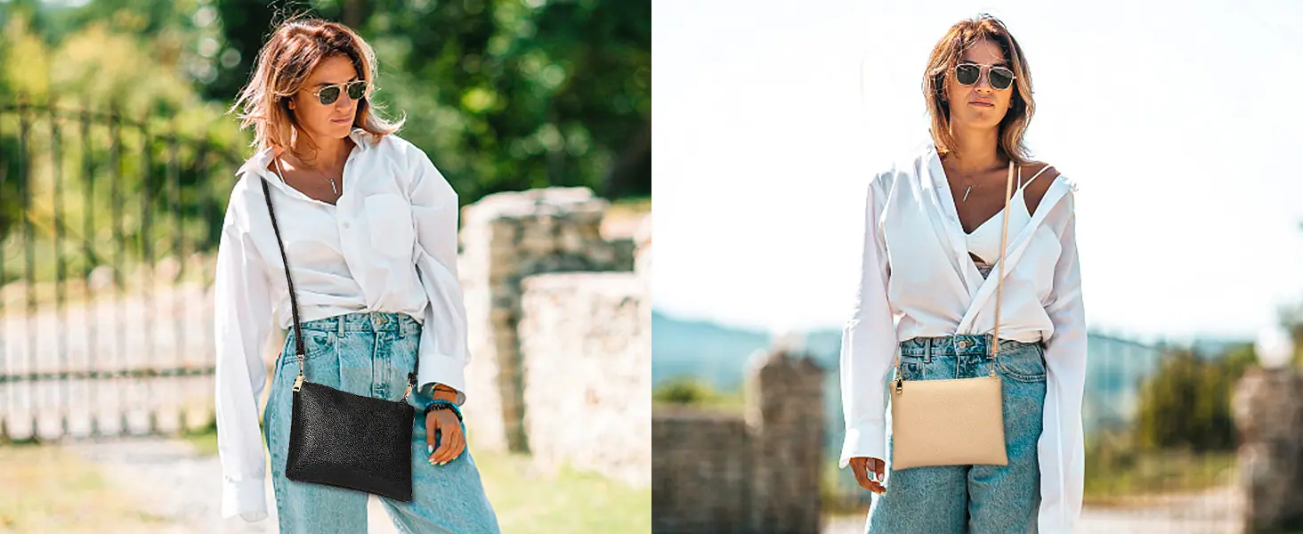 Purses and Handbags with Vegan Leather and Detachable Strap
