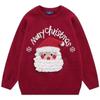 Suéter Navideño Papá Noel Cuello Redondo para Hombre Otoño e Invierno Estilo Americano Ins Moda Tendencia Pareja Holgado Casual Suéter