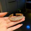 Pulsera Geométrica Abierta Incrustada con Diamantes, Lujo Ligero, Gama Alta, Pulsera de Moda Personalizada, Elegante, Simple y Versátil para Mujer