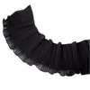 11 cm de Ancho Doble Capa Gasa de Perla Plisado Encaje Dobladillo de Ropa Tela para Falda Cortina Decoración DIY