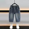 Calça Jeans Infantil Estilo Inverno Calça Grossa Forrada com Lã Nova 2025 Calça Casual de Inverno Calça Longa para Bebê