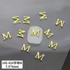 X41 novo dourado 26 letras em inglês joias para unhas atacado simples tridimensional liga metálica diy decoração de unhas