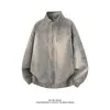 Nueva chaqueta americana retro de gamuza transfronteriza 2026 para hombre, con cuello alto, corte holgado, diseño moderno y un estilo casual desgastado