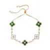 Pulsera Exquisita de Trébol con Diamantes Brillantes de Imitación Nácar con Diseño Hueco y Diamantes, Estilo Deslizante, Moda de Lujo Ligero, Joyería al por Mayor Súper de Hada