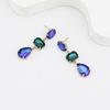 Pendientes largos y sencillos, elegantes, de estilo europeo y americano, con cristales geométricos transfronterizos, versátiles y personalizados, joyería de colores a la moda.