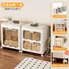 Caja de Almacenamiento de Ropa, Gran Capacidad, Caja Organizadora Extra Grande con Ruedas, Gabinete de Almacenamiento Plegable Móvil con Tapa abatible para Ropa del Hogar