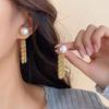 Brincos de duas peças Pearl estilo antigo tassel stud para mulheres de alta qualidade nicho de personalidade retrô all-match temperamento brincos da moda para mulheres