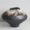 Vaso de Cerâmica Vintage Sala de Estar Arranjo de Flores Jingdezhen Estilo Silencioso Estilo Zen Sala de Chá Corredor Pote de Cerâmica Grossa Decorativo Chinês