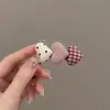 Pinza para el Cabello de Felpa Marrón Estilo Coreano con Perlas, Pinza Lateral de Gama Alta, Pinza BB para Melanina, Horquilla para Mechones Sueltos de la Frente