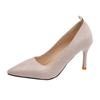Tacones altos negros de aguja puntiaguda para mujer 2023 otoño nuevo gamuza boca poco profunda zapatos de una sola capa gran cantidad Congyou