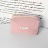 Nova Estojo de Lápis de Veludo Liso, Bolsa de Papelaria Estudantil de Aparência Sofisticada e Simples, Bolsa Portátil de Grande Capacidade, Bolsa de Maquiagem