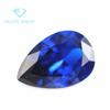 Direto da fábrica 5A pêra - em forma de 113 # azul afiada Cristal nu pedra nua sintética pontiaguda fundo em forma de gota 113 safira de cristal afiada