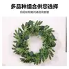 Corona de Hojas de Eucalipto Artificial Transfronteriza, Corona Decorativa de Puerta de Eucalipto, Follaje Verde para Bodas y Navidad, Corona de Guirnalda con Cabezas de Flores Artificiales