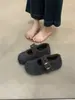 Zapatos Mary Jane Retro Franceses de Una Línea con Estampado de Leopardo, Elevadores Internos, Zapatos de Felpa para Mujer, Zapatos de Algodón Cálidos, Zapatos de Ballet