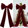 Lazo decorativo de árbol de Navidad cosido extragrande, lazo para la copa del árbol, adorno colgante de Navidad, corona, decoración de boda