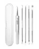 Pinza para Acné de Acero Inoxidable Pinza Celular Pinza para Puntos Negros Cuidado de Limpieza del Acné Acné Aguja para Acné Pinzas Herramienta de Belleza