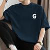 Camiseta de algodón americano pesado de 260 g para hombre, de manga corta, estampada, de moda, con cuello redondo, de verano, de media manga.