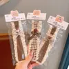 Pinza de tela suave color café para flequillo de niños con lazo de encaje, Diadema mágica para niñas, Accesorio para peinar el cabello de bebé