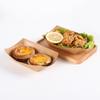 Caja de embalaje de bocadillos fritos desechables para comer en el pasillo, a prueba de aceite, con compartimento para papas fritas, paquete de dos, caja de barco, bandeja de papel kraft