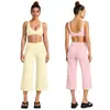 Conjunto de roupa de yoga com calça de comprimento médio, sutiã de ioga sem costas de secagem rápida transfronteiriço, para treinamento de Pilates, corrida, esportes de fitness para mulheres