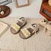 Sandalias de Encaje con Perlas para Niñas 2026 Verano Nuevas Sandalias Estilo Princesa para Bebé con Suela Suave de Punta Abierta Sandalias Versátiles