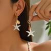 Aretes para Mujer al Mayoreo Europeos y Americanos Transfronterizos Estilo Vacacional Oceánico Nicho Lujo Ligero de Alta Gama Aretes Personalizados de Estrella de Mar