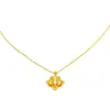 Conjunto de Collar, Pendientes y Anillo Flor Hueca Estilo Chino, Estilo Étnico Oro de Arena Vietnamita, Joyería Duradera Venta Directa