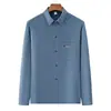 Conjunto de camisa de manga larga marca Xiaofu para hombres de mediana edad y mayores, estilo casual de verano tipo papá, estilo chino, holgada, fina, con cuello de solapa