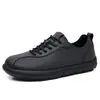 Zapatos casuales de cuero para hombre de alta calidad, modelo 2026, piel genuina, transpirables, con suela gruesa, versátiles