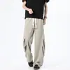 Pantalones Casuales de Paracaidista Tejidos Frescos de Seda de Hielo para Hombre Largos Rectos Sueltos Deportivos Modernos de Verano Finos Transpirables