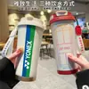 Taza Termo de Bádminton a la Moda, Taza de Agua Deportiva Personalizada con Popote, Taza de Café con Doble Boquilla para Hombres y Mujeres, Gran Capacidad, Alto Valor Estético