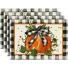 Amazon Halloween Acción de Gracias Mantel Individual Calabaza Hoja de Arce Mantel Individual Pavo Otoño Decoración de Mesa Aislamiento Térmico Mantel de Mesa