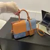 Bolso Simple de Bloques de Color de Moda 2025 Otoño Nuevo Bolso Cuadrado Pequeño Casual de Moda Bolso de Hombro Único Cruzado Retro para Mujer