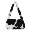 Bolso de hombro para axila 2023 nueva moda bolso de hombro portátil estilo occidental chica hot estampado de leopardo ins bolso de mujer Bolso de felpa