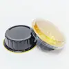 Bandeja para bolo de lua 60ml Mousse Assar Forma de bolo de alumínio Copo para pudim Forma de bolo Copo redondo de alumínio cor com tampa