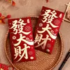 Venta al por mayor de fábrica de nuevos sobres rojos creativos de bendición, bolsas de sobres rojos de alta gama esmeriladas con purpurina, sobres de la suerte con caligrafía estampada en oro