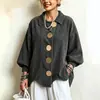 2026 Europeo y Americano Transfronterizo Amazon Otoño/Invierno Nuevo Estilo Solapa Grande y Botón Metálico Super Grande Chaqueta de Pana Super Grande