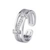 Nuevo anillo abierto de personalidad de circonita microincrustada de cobre para mujer, diseño creativo de estilo frío, anillo de moda de alta gama transfronterizo