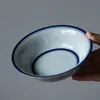 Porta-copos de cerâmica celadon vintage com borda desenhada à mão, bandeja de cerâmica para mesa de chá seca, conjunto de chá Kung Fu, tampa de tigela, base de bule